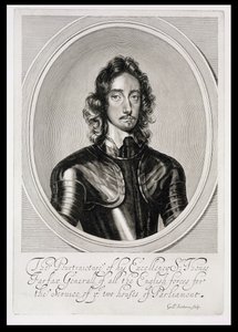 Porträtt av Thomas, Lord Fairfax (1612-71), graverat av William Faithorne (1616-91)